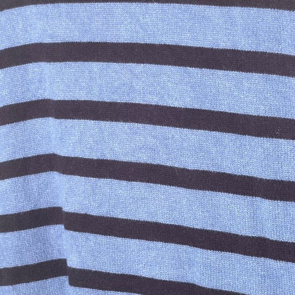 BTFBM Striped Blue & Black Ribbed Knit Turtleneck Sweater XL Warm Oversized - Picture 10 of 16